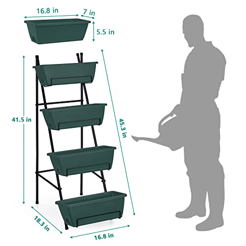 Raised Garden Bed 4 Tier Vertical Planter with Legs for Indoor Outdoor Use V653