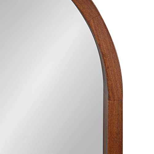 Rustic Modern Farmhouse Arch Mirror, 24" x 36", Natural Wood Finish P397