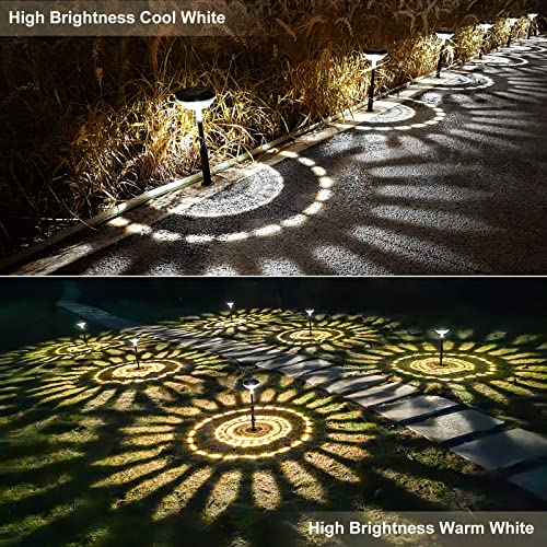 Solar Pathway Lights 8 Pack, Warm White + Cool White LED, IP67 Waterproof Outdoor S41252