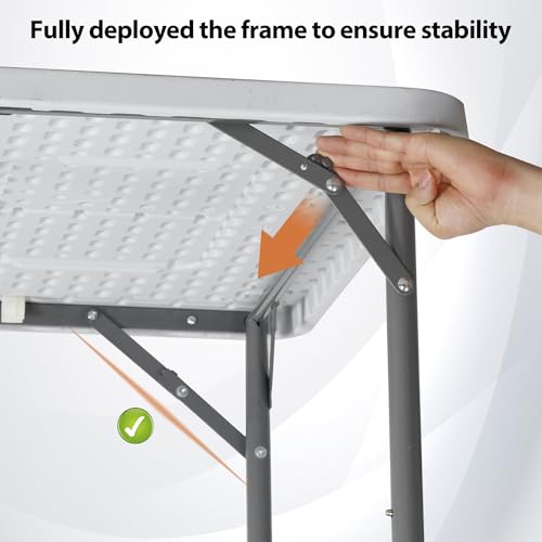 Portable 4 Foot Plastic Folding Table, Indoor Outdoor Heavy Duty, White R80992