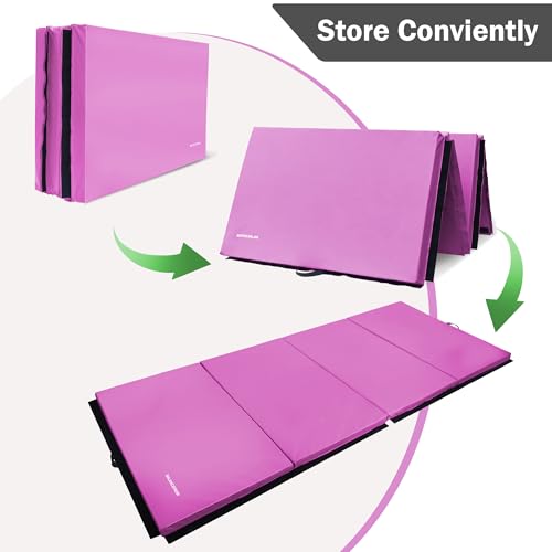 Folding Exercise Gymnastics Mat 4x10x3 Inch with Carrying Handles G881552