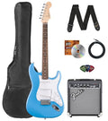 Stratocaster Electric Guitar Bundle with Amplifier, Gig Bag, Strap, Cable, Picks, and DVD S5583