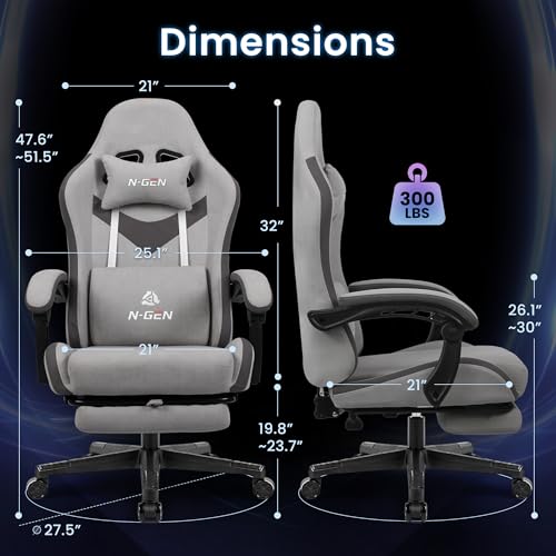 Gaming Chair with Footrest Lumbar Support High Back Recliner Ergonomic Leather Q8605