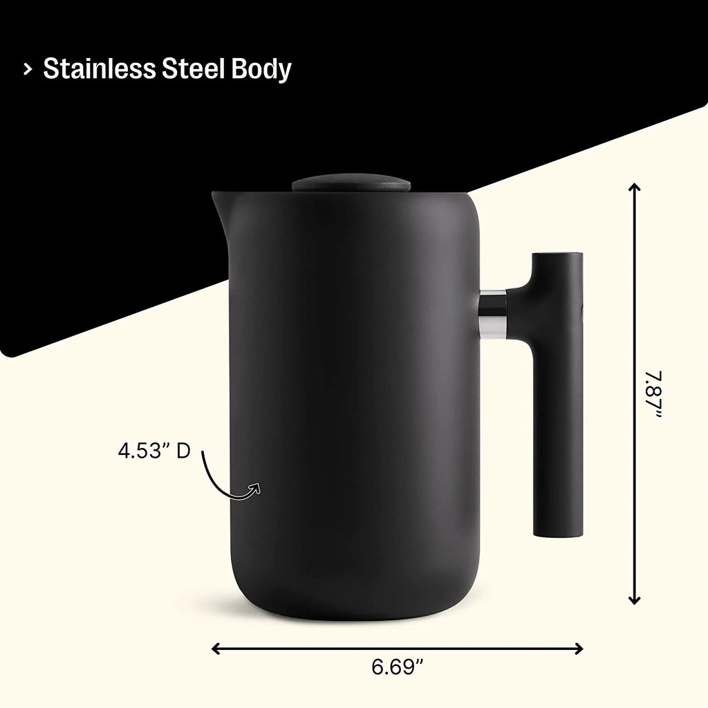 French Press Coffee Maker, Stainless Steel, 24 oz I735470