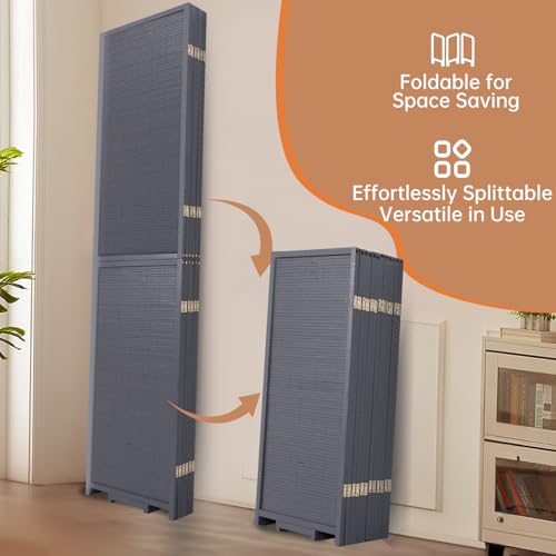 Bamboo Room Divider Folding Privacy Screen 4 Panel Freestanding F401