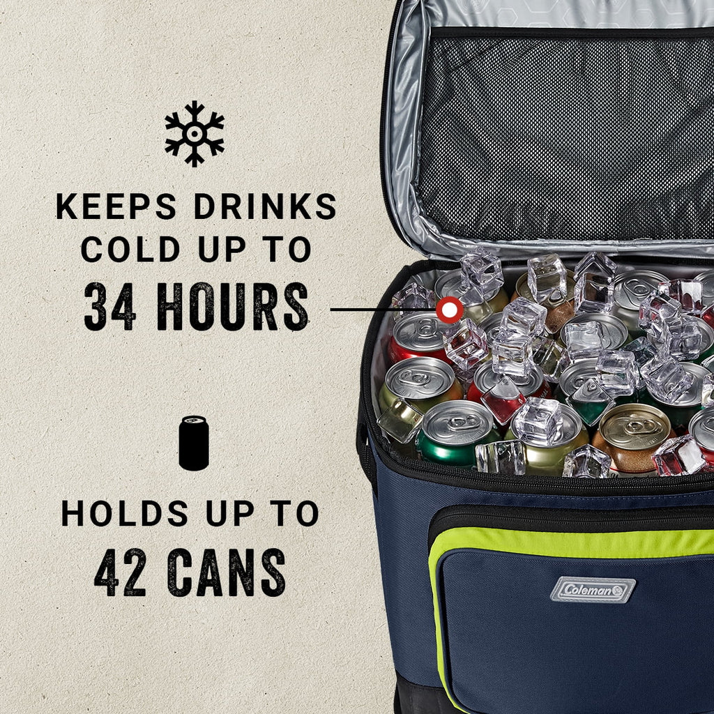 Soft Sided Cooler with Wheels, 42 Cans I1578