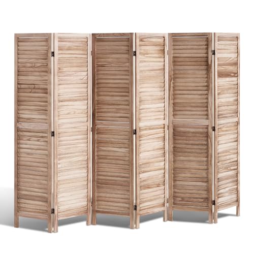 Wood Room Divider, 4 Panel Folding Privacy Screen, 66.9 Inches Tall, Indoor Wooden Partition A907