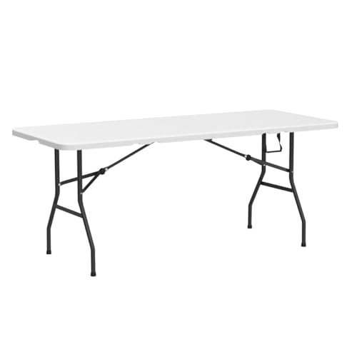 Folding Table 6 Foot Heavy Duty Plastic Portable Indoor Outdoor Utility X45759