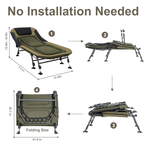 Camping Cot for Adults with Carry Bag, Heavy Duty Folding Bed X3436
