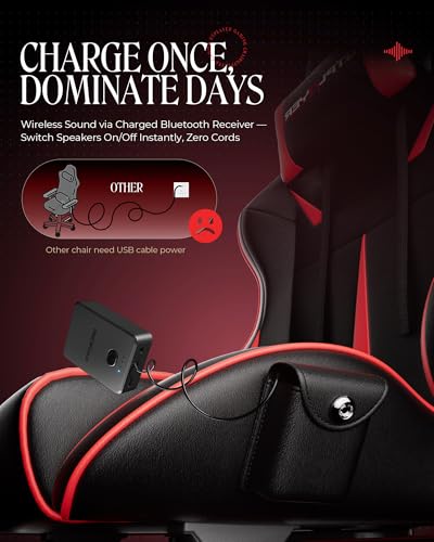 Gaming Chair with Speakers, Footrest, High Back Ergonomic Recliner H4666