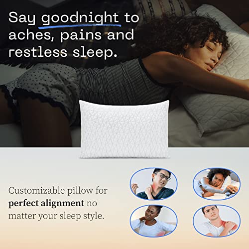 Adjustable Queen Bed Pillow, Cross Cut Memory Foam, Medium Firm for Side and Back Sleepers Q8246