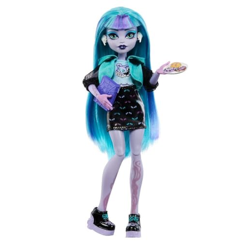 Monster High Skulltimate Secrets Neon Frights Doll & Accessories, Toralei Stripe with Dress-Up Locker & 19+ Surprises R9605