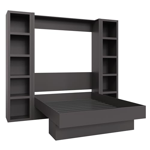 Queen Murphy Wall Bed with Two Bookshelves Y365306