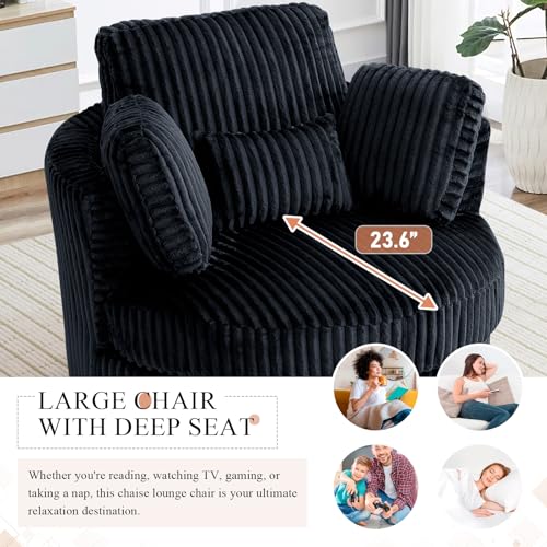 Swivel Barrel Chair with Ottoman for Living Room Bedroom, White W553228