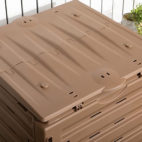 Garden Compost Bin, 120 Gallon, BPA Free, with Vents and Sliding Doors, Black R837734