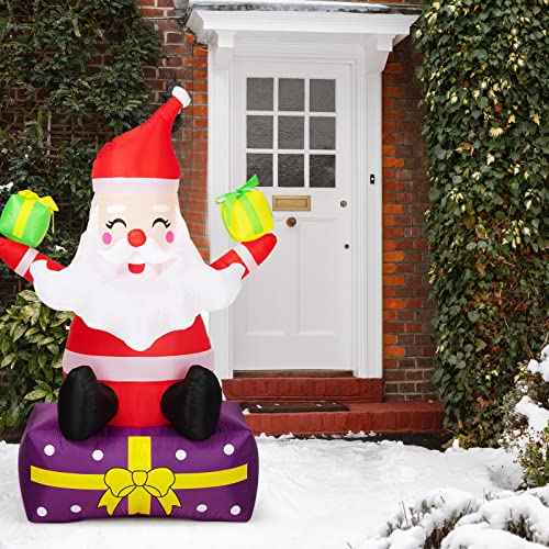 Inflatable Santa Claus with Gift Boxes Outdoor Christmas Yard Decor Z81936
