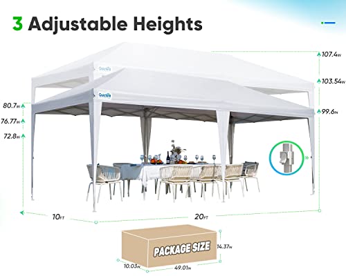 Pop up Canopy Tent 10x20ft Waterproof with Roller Bag O882