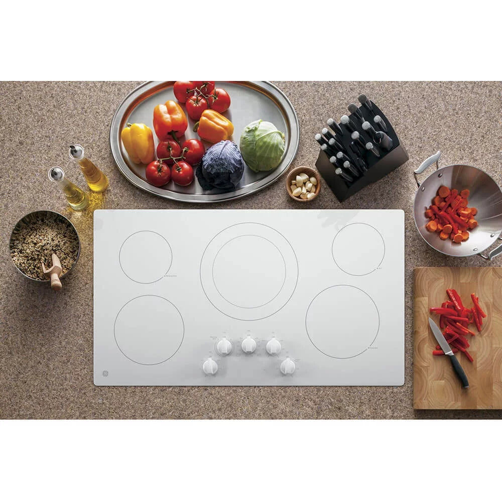 36" 5 Burner Electric Cooktop - White I10483