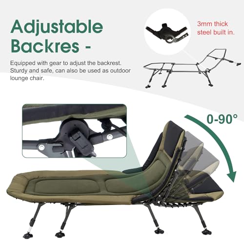 Folding Camping Cot with Mattress for Adults, Portable Outdoor Lounger Z62169