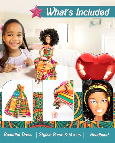 Black Doll Set with Movable Joints for Girls P68886