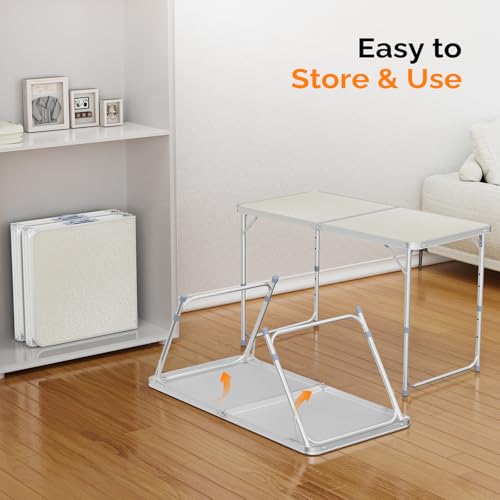 3ft Aluminum Folding Camping Table with Carrying Handle L179408