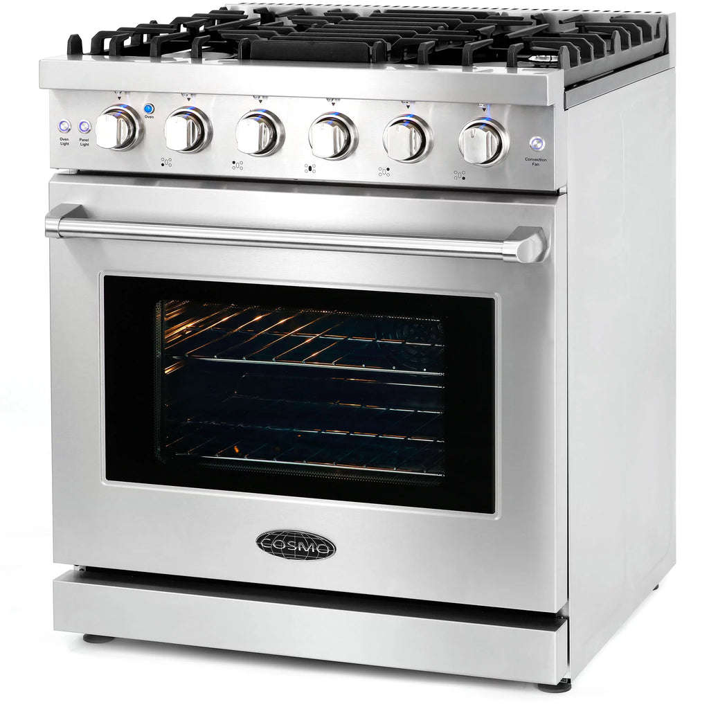 2 Piece Kitchen Appliance Package with 30" Gas Range & French Door Refrigerator X766