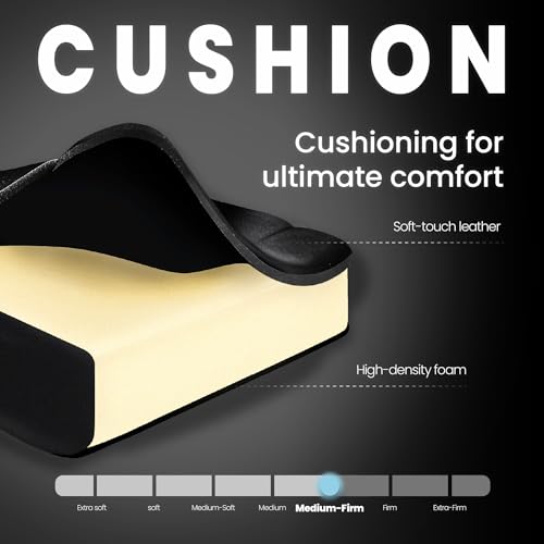 Gaming Chair with Footrest Lumbar Support High Back Recliner Ergonomic Leather Q8605