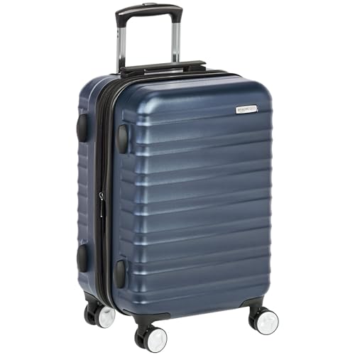 Carry-On Luggage with 8 Spinner Wheels, TSA Lock, Expandable, Navy Blue V3907