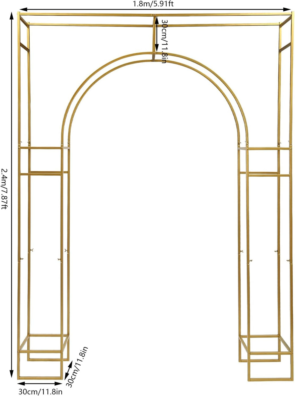 Gold Metal Arch Backdrop Stand for Wedding Ceremony U787