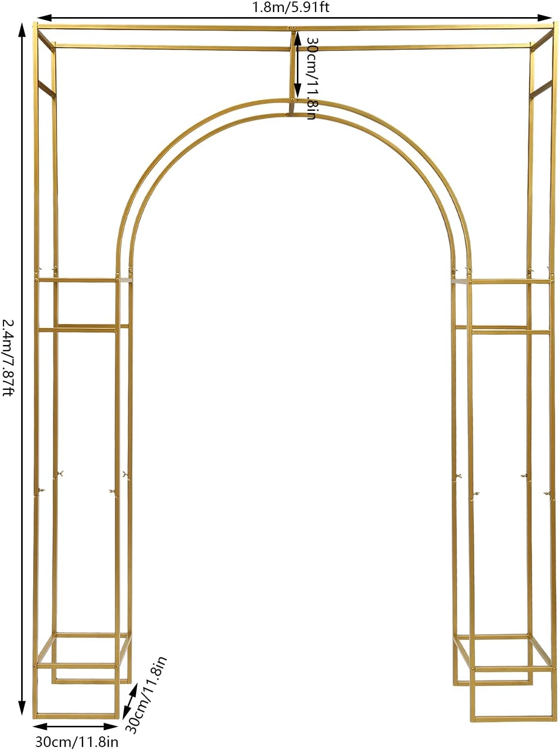 Gold Metal Arch Backdrop Stand for Wedding Ceremony U787
