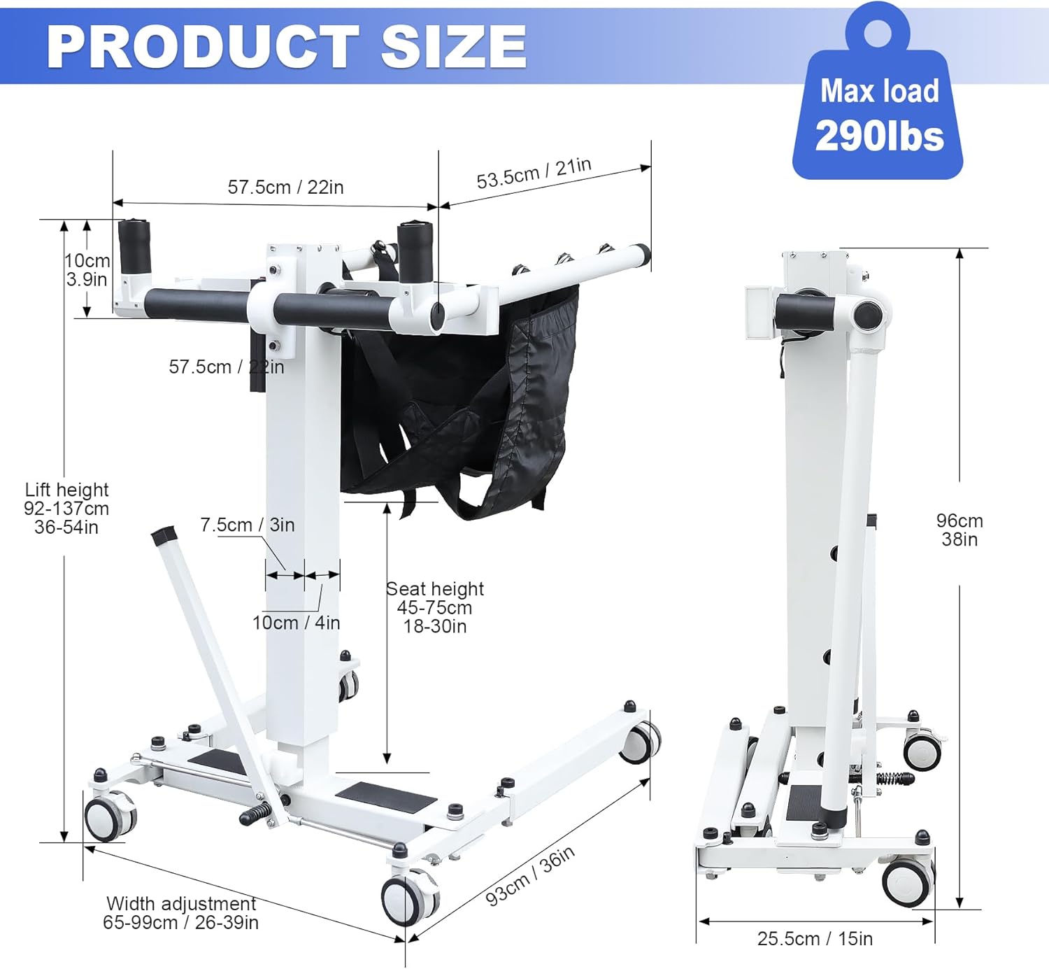 Electric Patient Transfer Lift Chair for Wheelchair to Car Use N7945