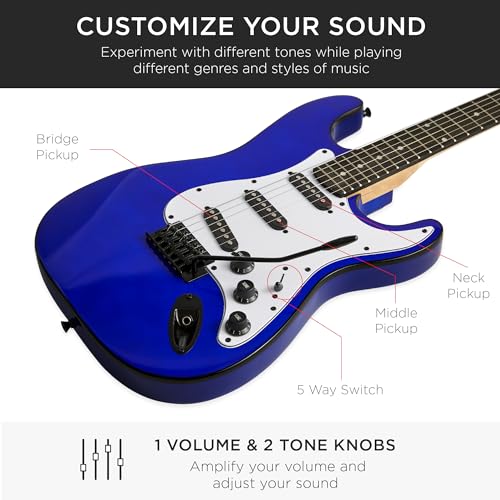 Beginner Electric Guitar Starter Kit with Case, Amp, and Accessories G63095