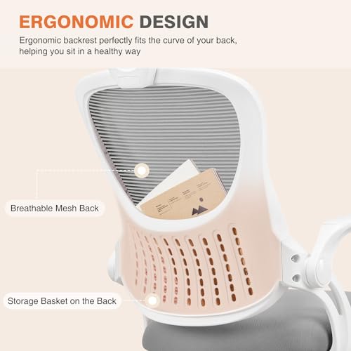 Ergonomic High-Back Mesh Office Chair with Wheels, Pink X2221