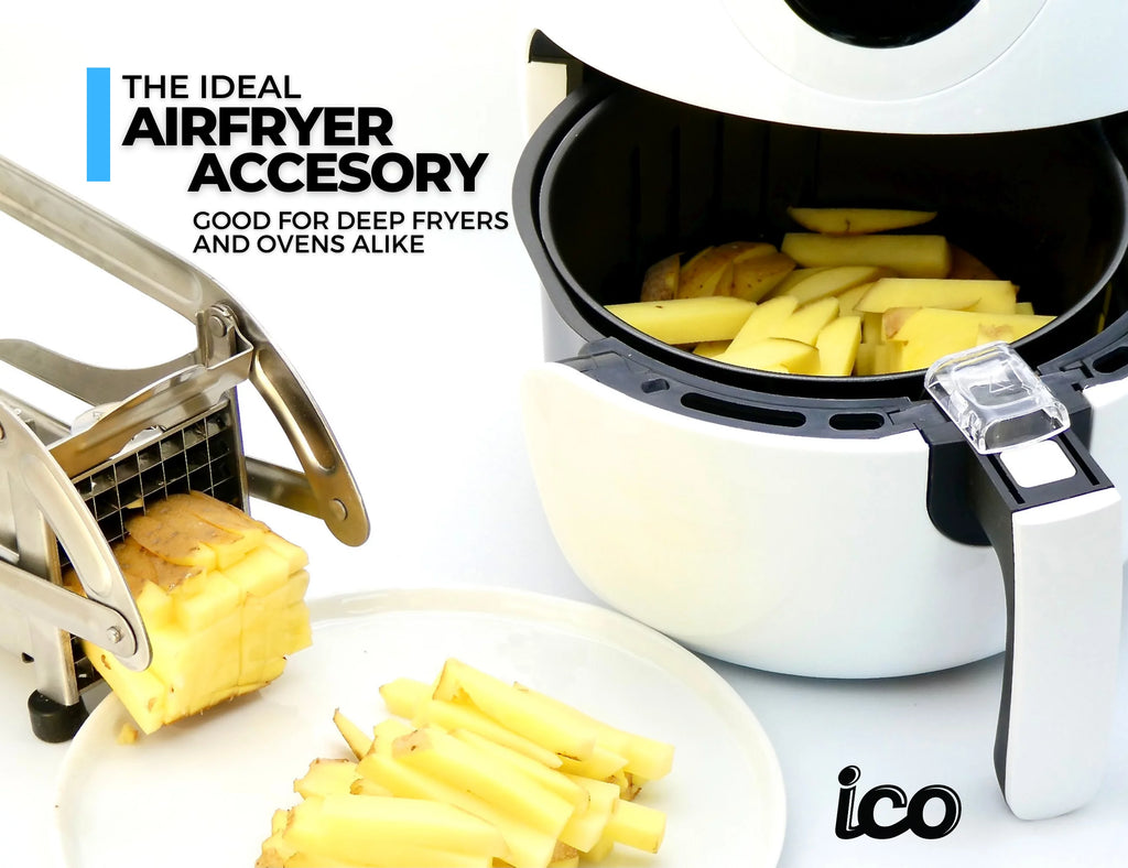 French Fry Cutter Potato Slicer with 1/2 and 1/3-Inch Blades, Stainless Steel H803