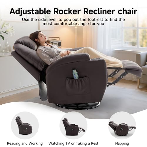 Rocking Recliner Chair with Massage and Heat E368