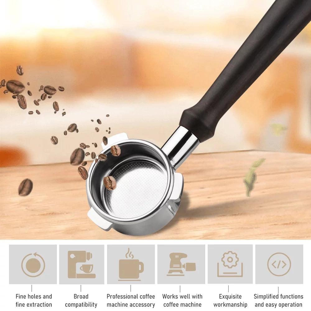 Stainless Steel Bottomless Portafilter with Wooden Handle C179966