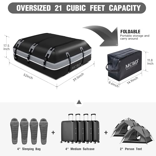 Soft-Shell Waterproof Rooftop Cargo Carrier for SUV, 21 Cubic Feet S158395