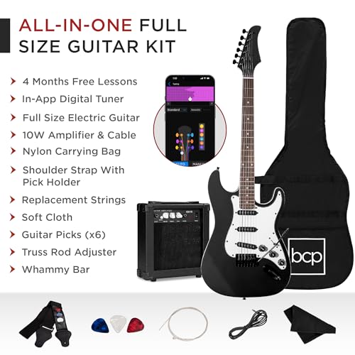 Beginner Electric Guitar Starter Kit with Case, Amp, and Accessories G63095