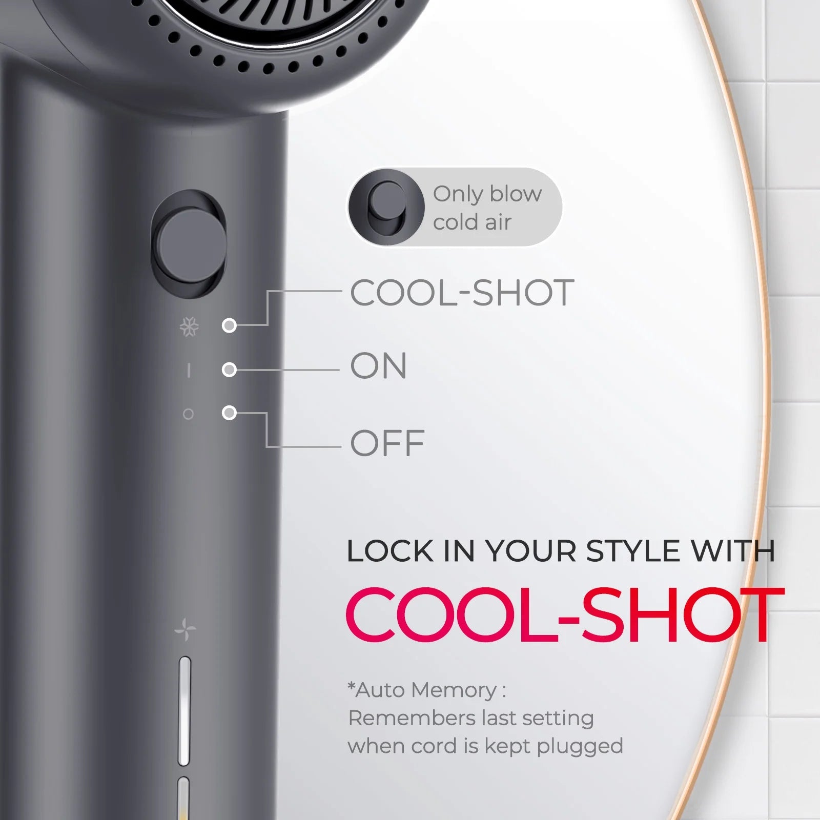 Ionic Hair Dryer, 1500W High Speed with 110,000 RPM Motor, Low Noise, 4 Heats & 3 Speeds L4774