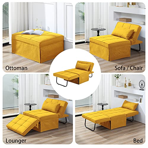 Sofa Bed Folding Ottoman Couch with Adjustable Backrest, Dark Grey C9023