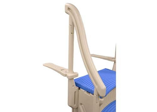 In-Pool Inground Pool Step with 2 Handrails and Adjustable Mounting Brackets, Grey Treads R4600
