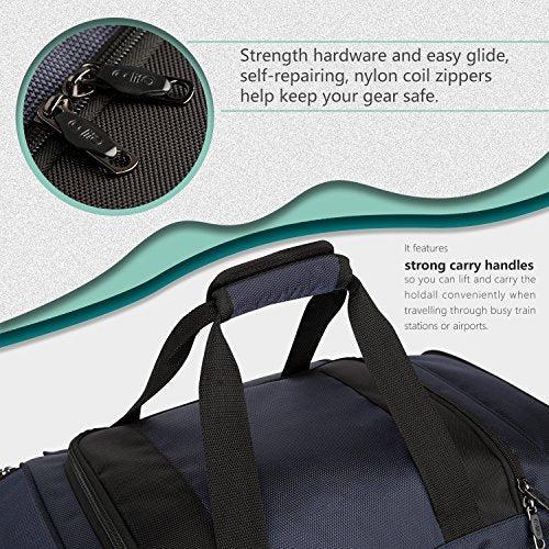 Rolling Duffel Travel Bag with 8 Pockets H1714