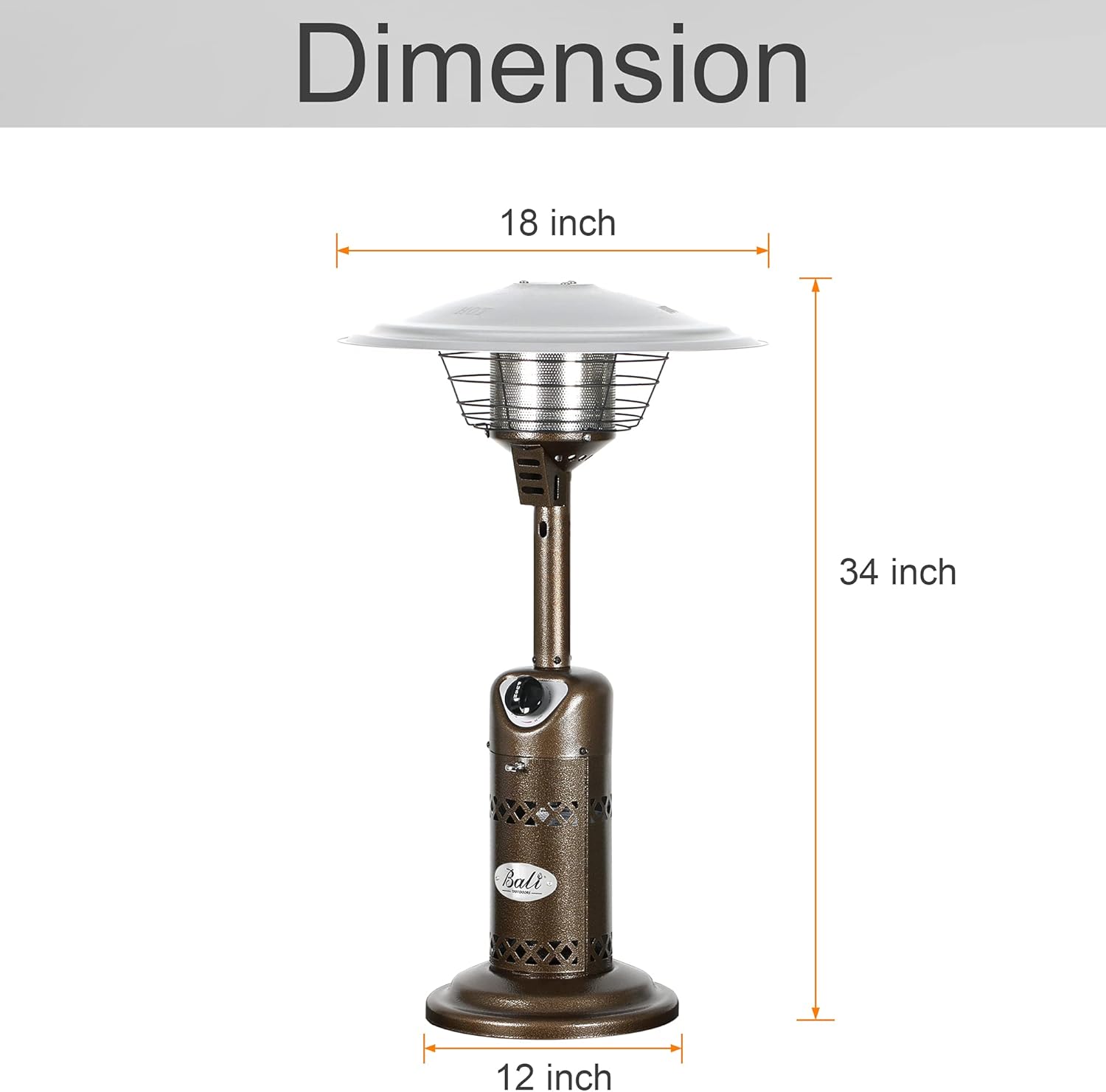 Portable Propane Patio Heater, Table Top Outdoor Heater E5001