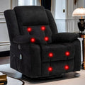 Swivel Glider Recliner Chair with Massage and Heating U85854