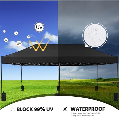 Heavy Duty Pop Up Canopy Tent 10x20 with Wheeled Carry Bag, White X6840
