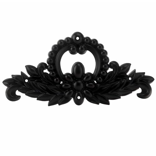 Juedawyal Metal Fleur De Lis Design Wall Art Decor | Ornamental Medallion Textured Scroll Wall Hanging | Aluminium Decorative Plaque for Doorway Gate Pediments