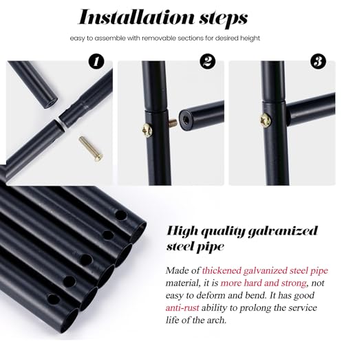 Garden Arch for Climbing Plants, Rustproof Metal, Easy Assembly Q36711