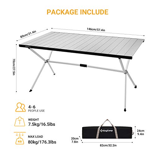Folding Camping Table Portable Aluminum Roll Up Lightweight for Outdoor Picnic F98743