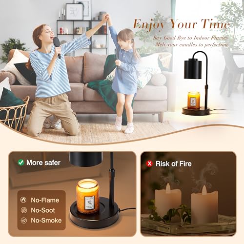 Candle Warmer Lamp with Timer, Dimmer, Height Adjustable, 2 Bulbs L136607