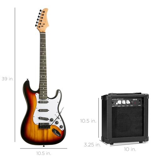 Beginner Electric Guitar Starter Kit with Case, Amp, and Accessories G63095